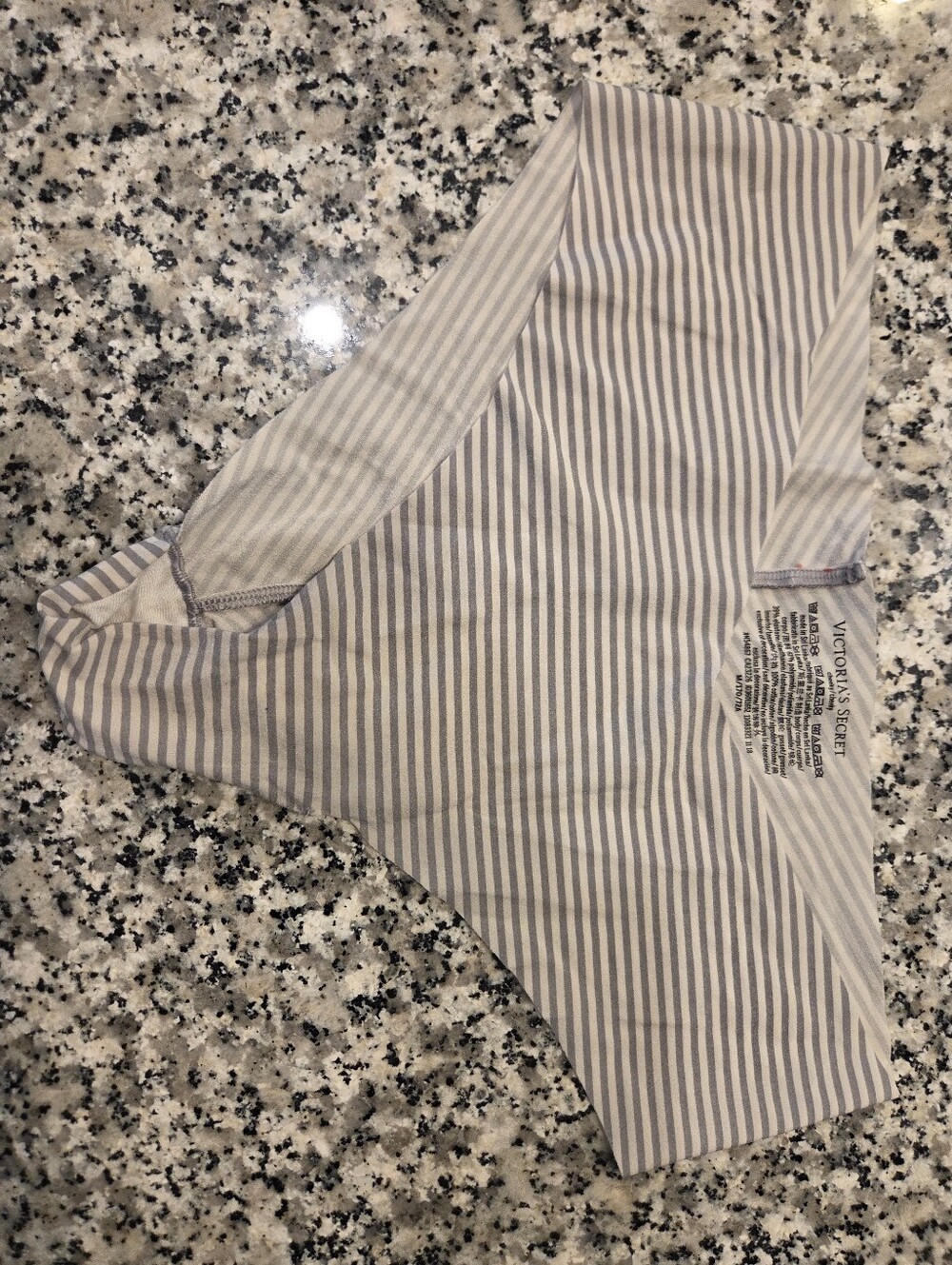 Victoria's Secret Gray and White Striped Cheeky Panty